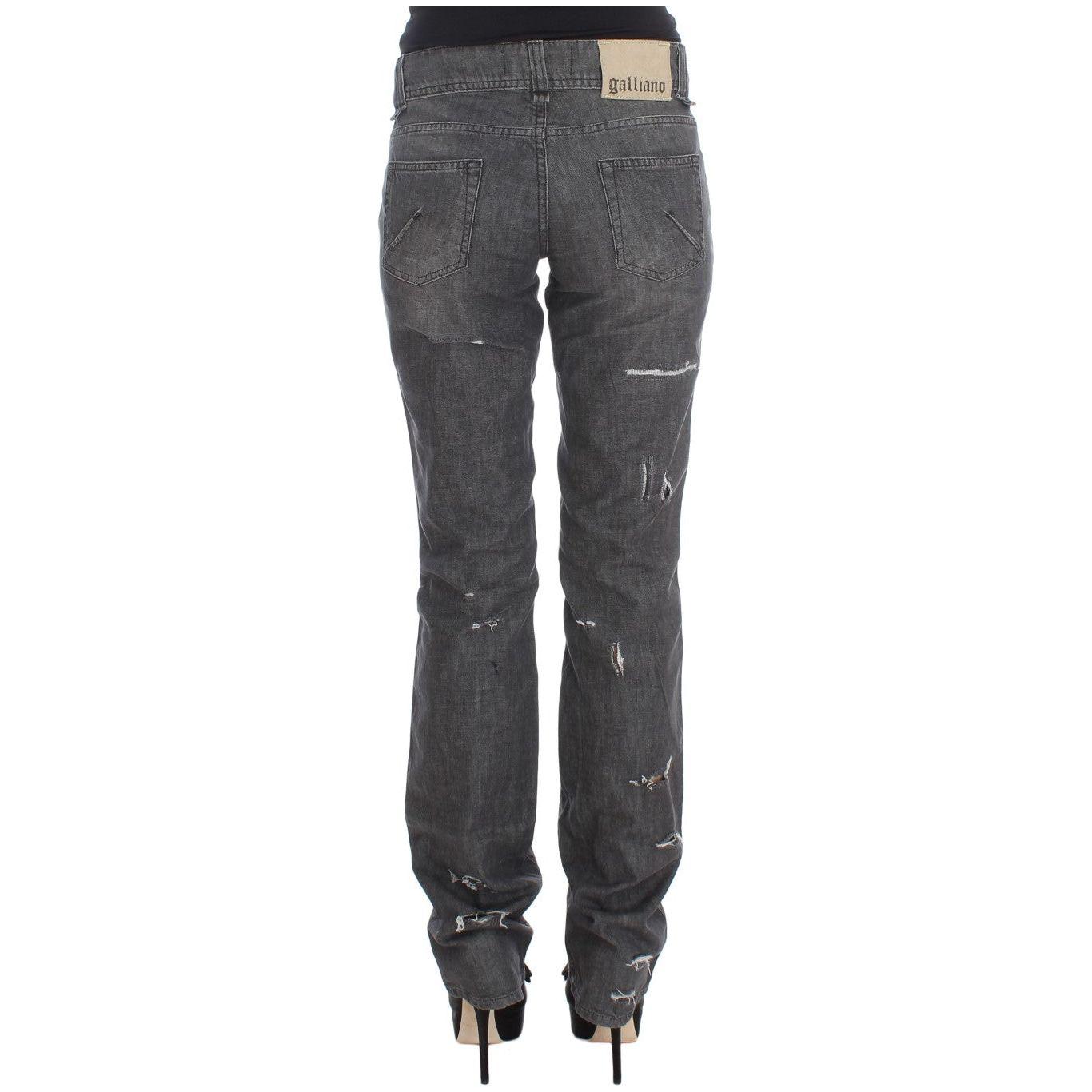 John Galliano Chic Gray Wash Straight Fit Jeans John Galliano Dark Slate Gray