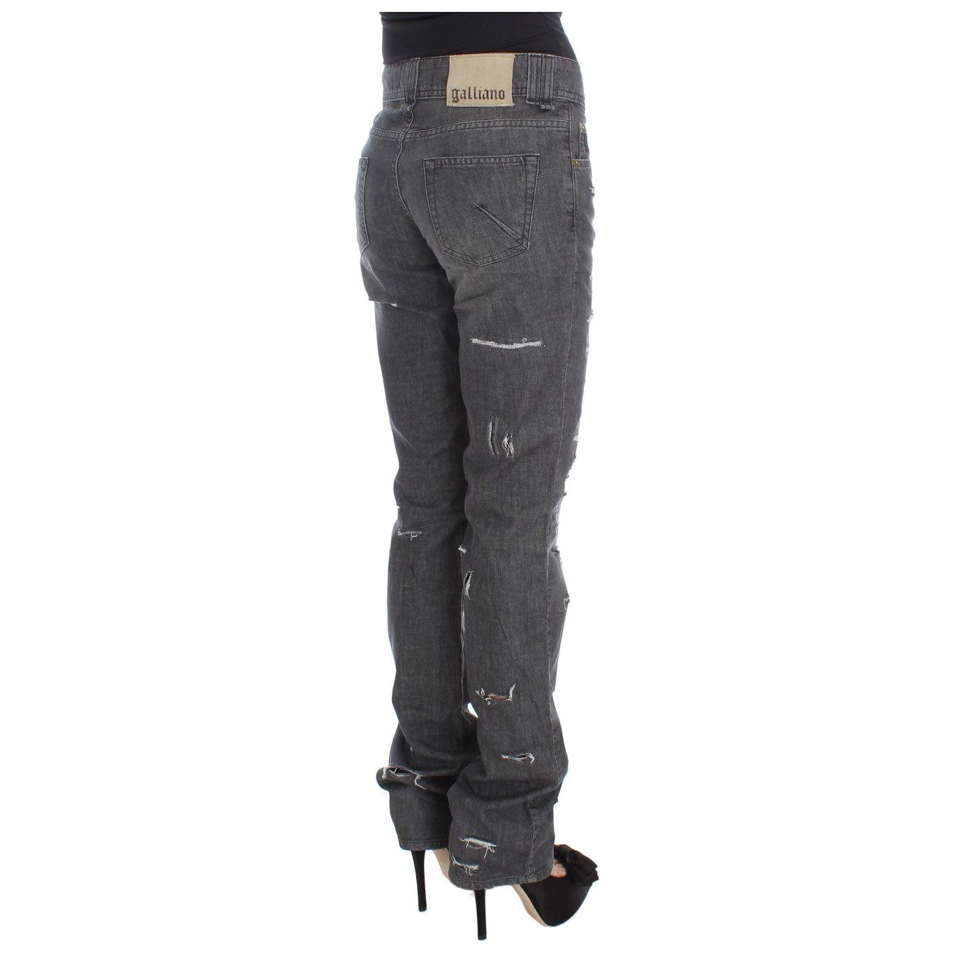 John Galliano Chic Gray Wash Straight Fit Jeans John Galliano Dark Slate Gray