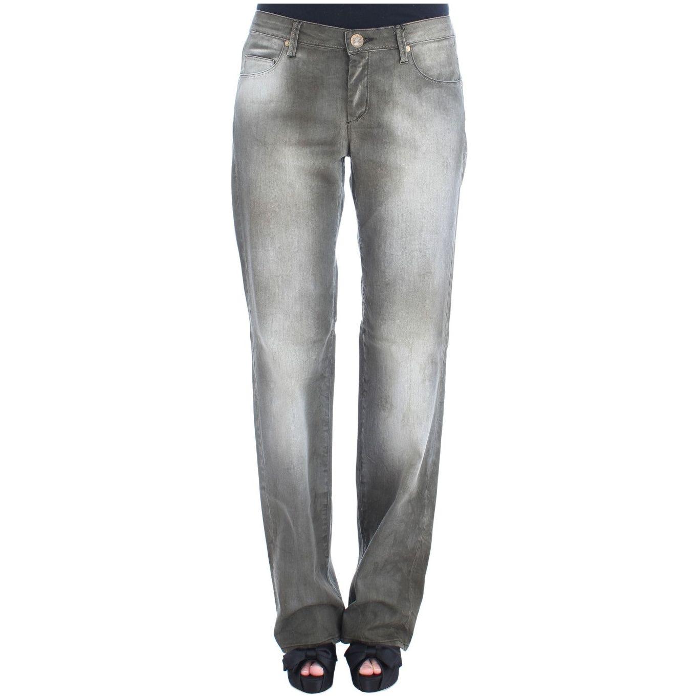Ermanno Scervino Chic Gray Wash Boyfriend Jeans Ermanno Scervino Light Slate Gray