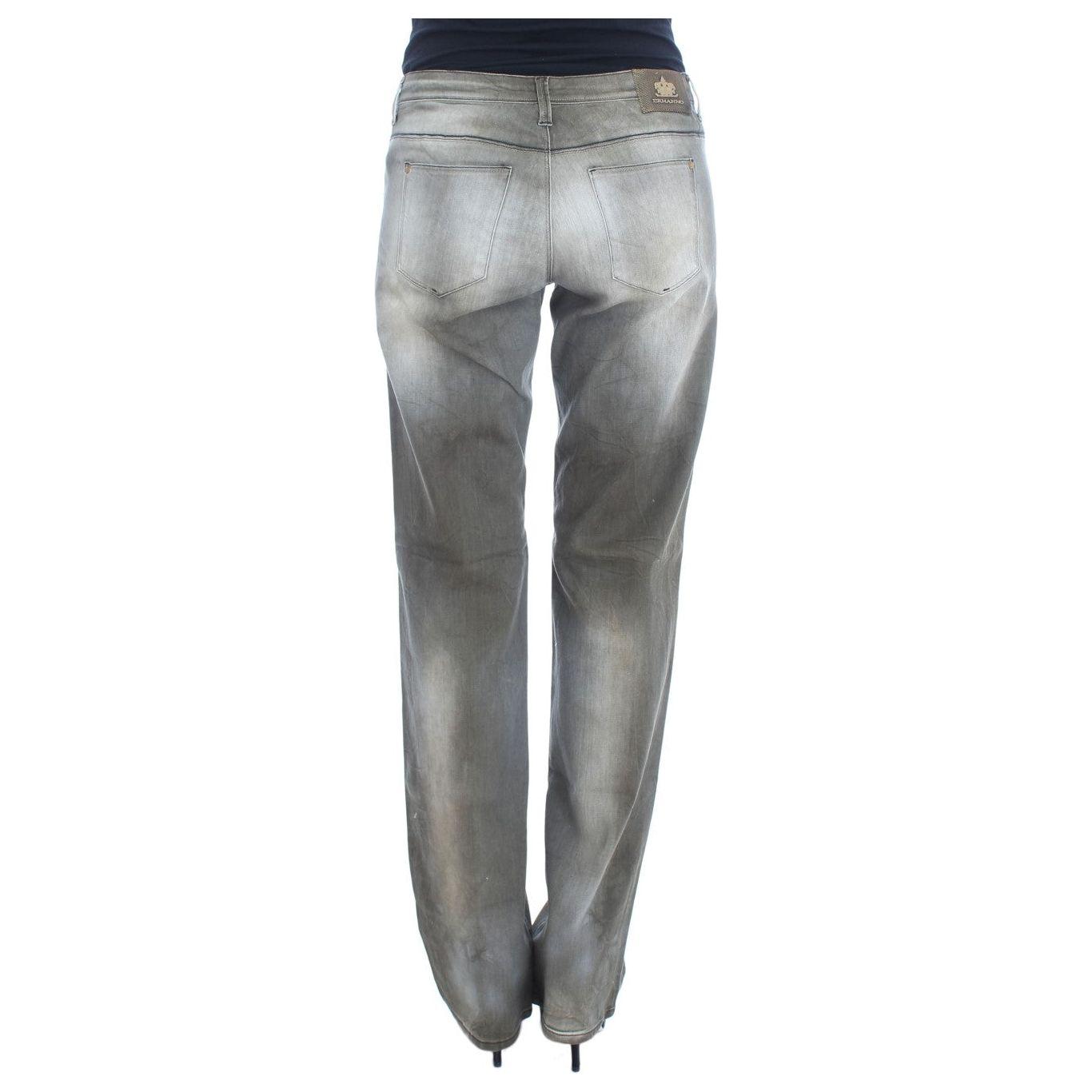 Ermanno Scervino Chic Gray Wash Boyfriend Jeans Ermanno Scervino Slate Gray