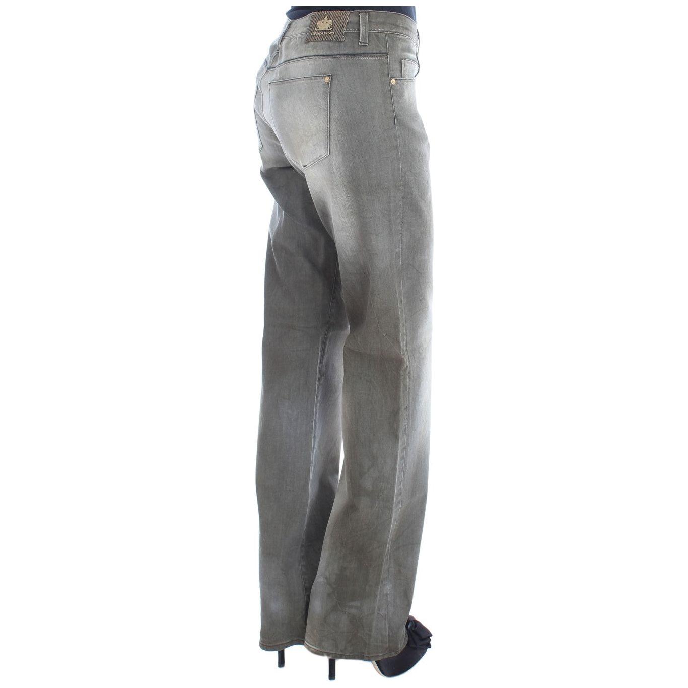 Ermanno Scervino Chic Gray Wash Boyfriend Jeans Ermanno Scervino Dim Gray