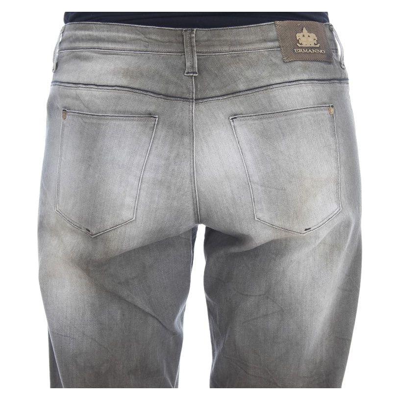 Ermanno Scervino Chic Gray Wash Boyfriend Jeans Ermanno Scervino Light Slate Gray