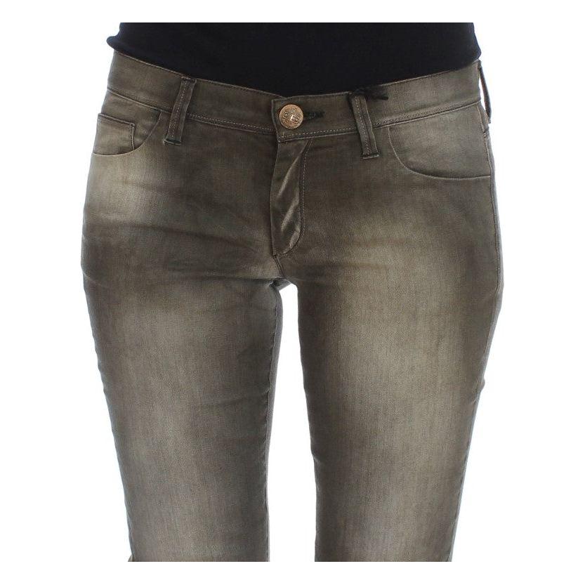 Ermanno Scervino Chic Gray Slim Fit Italian Denim Ermanno Scervino Dark Olive Green