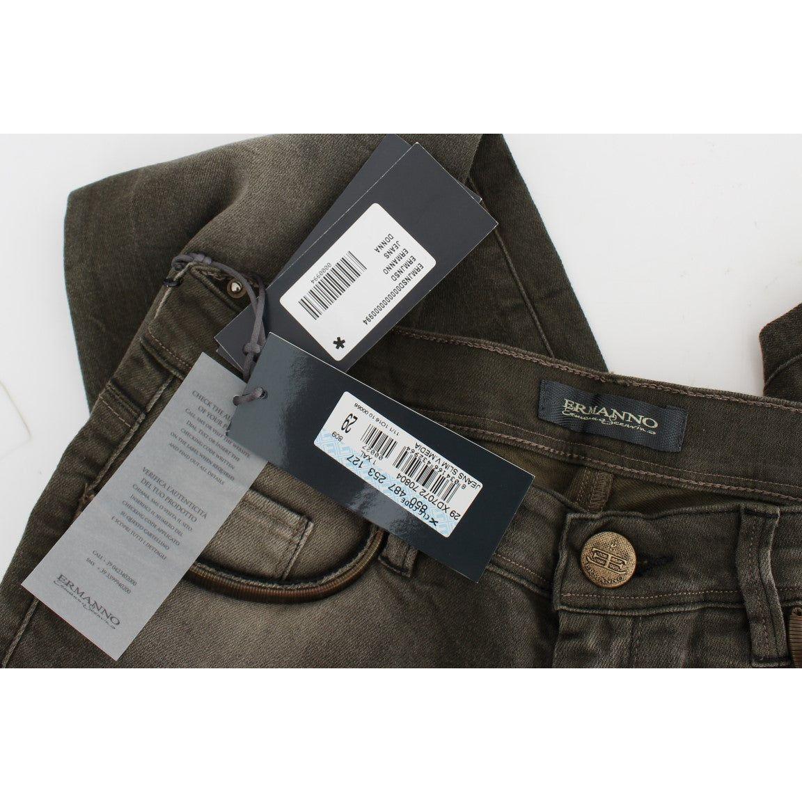 Ermanno Scervino Chic Gray Slim Fit Italian Denim Ermanno Scervino Dark Slate Gray