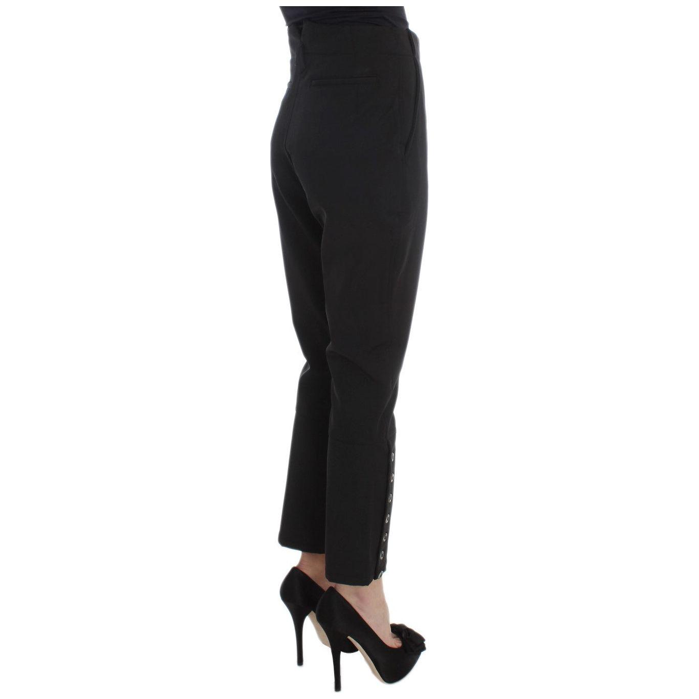 Ermanno Scervino Elegant Cropped Capri Pants in Black Jeans & Pants Ermanno Scervino Black