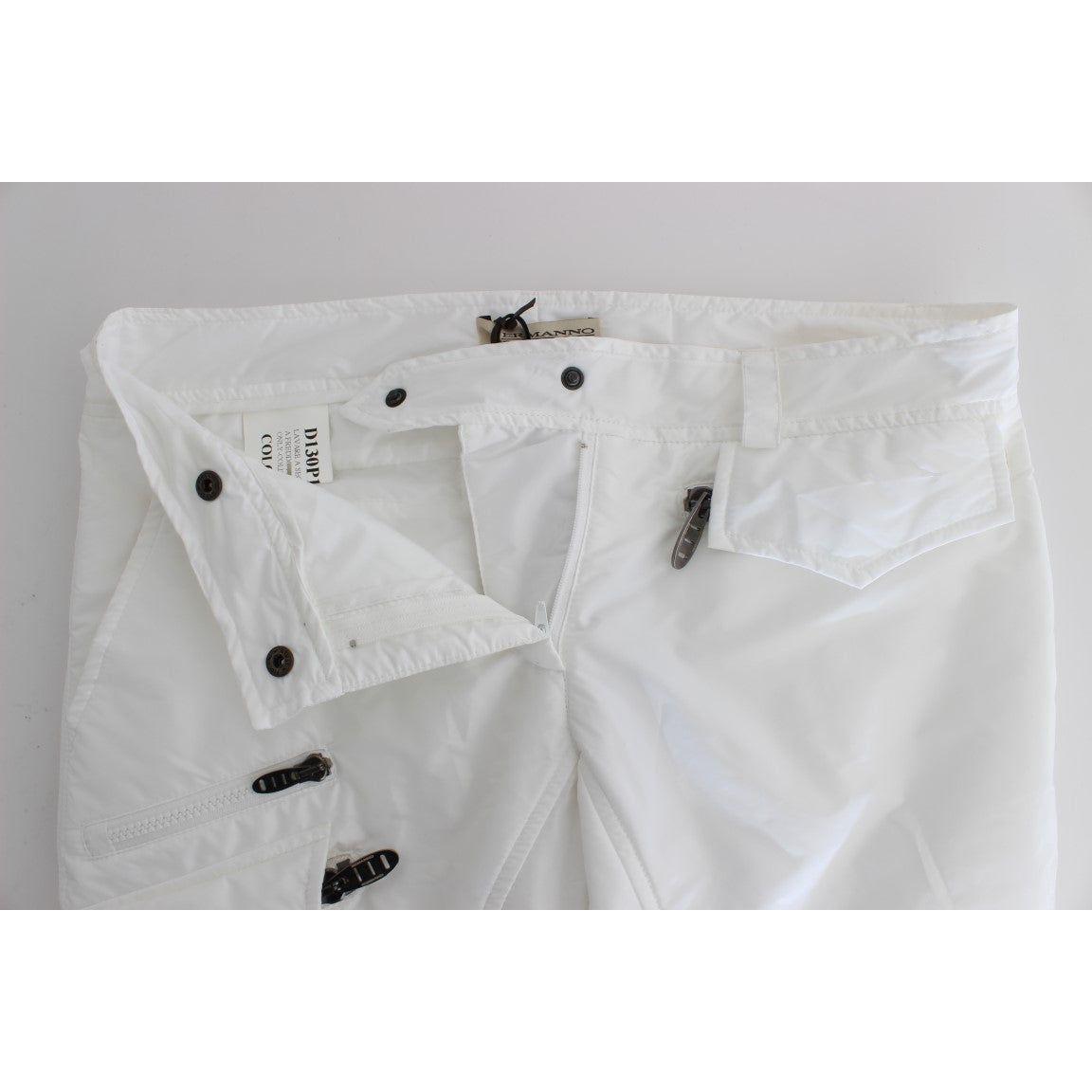 Ermanno Scervino Chic White Nylon Cargo Pants by Italian Designer Ermanno Scervino Gray