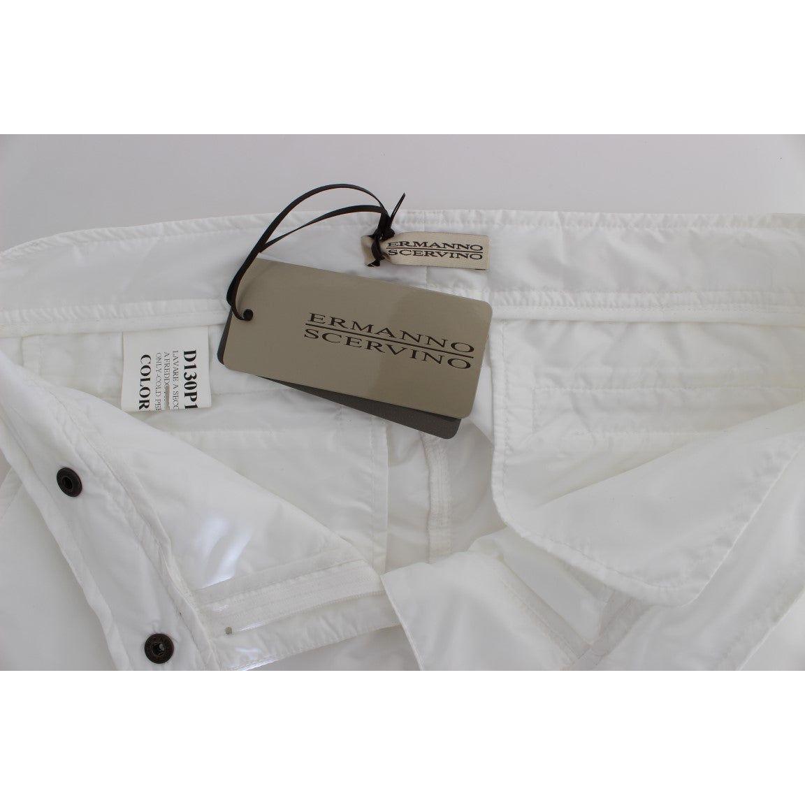 Ermanno Scervino Chic White Nylon Cargo Pants by Italian Designer Ermanno Scervino Dark Gray