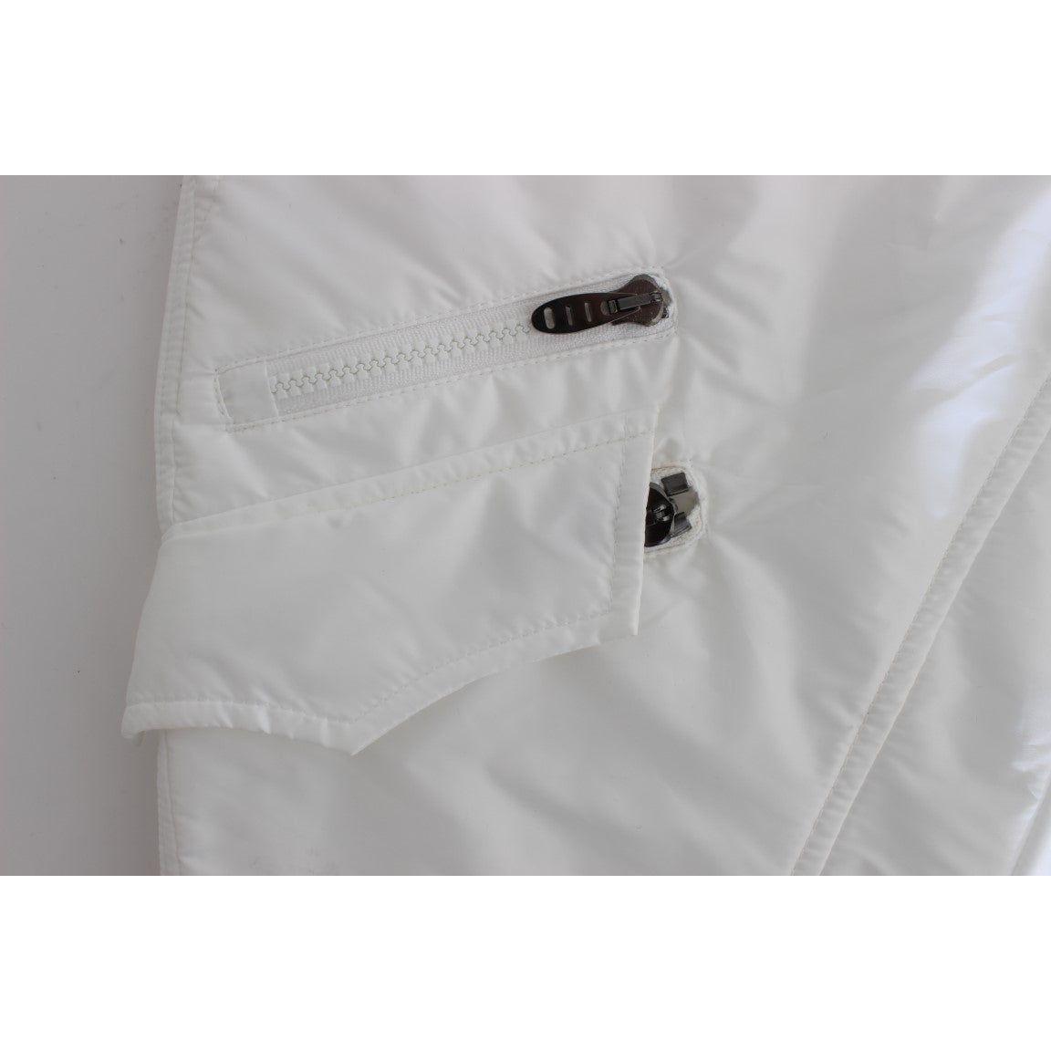 Ermanno Scervino Chic White Nylon Cargo Pants by Italian Designer Ermanno Scervino Dark Gray