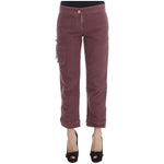 Ermanno Scervino Chic Bordeaux Capri Cropped Cargo Pants Ermanno Scervino Dim Gray