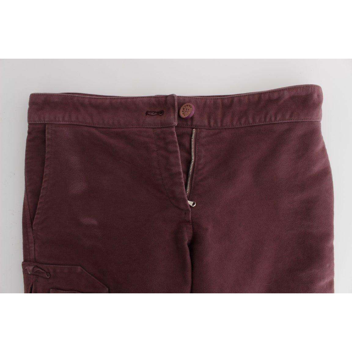 Ermanno Scervino Chic Bordeaux Capri Cropped Cargo Pants Ermanno Scervino Dark Slate Gray
