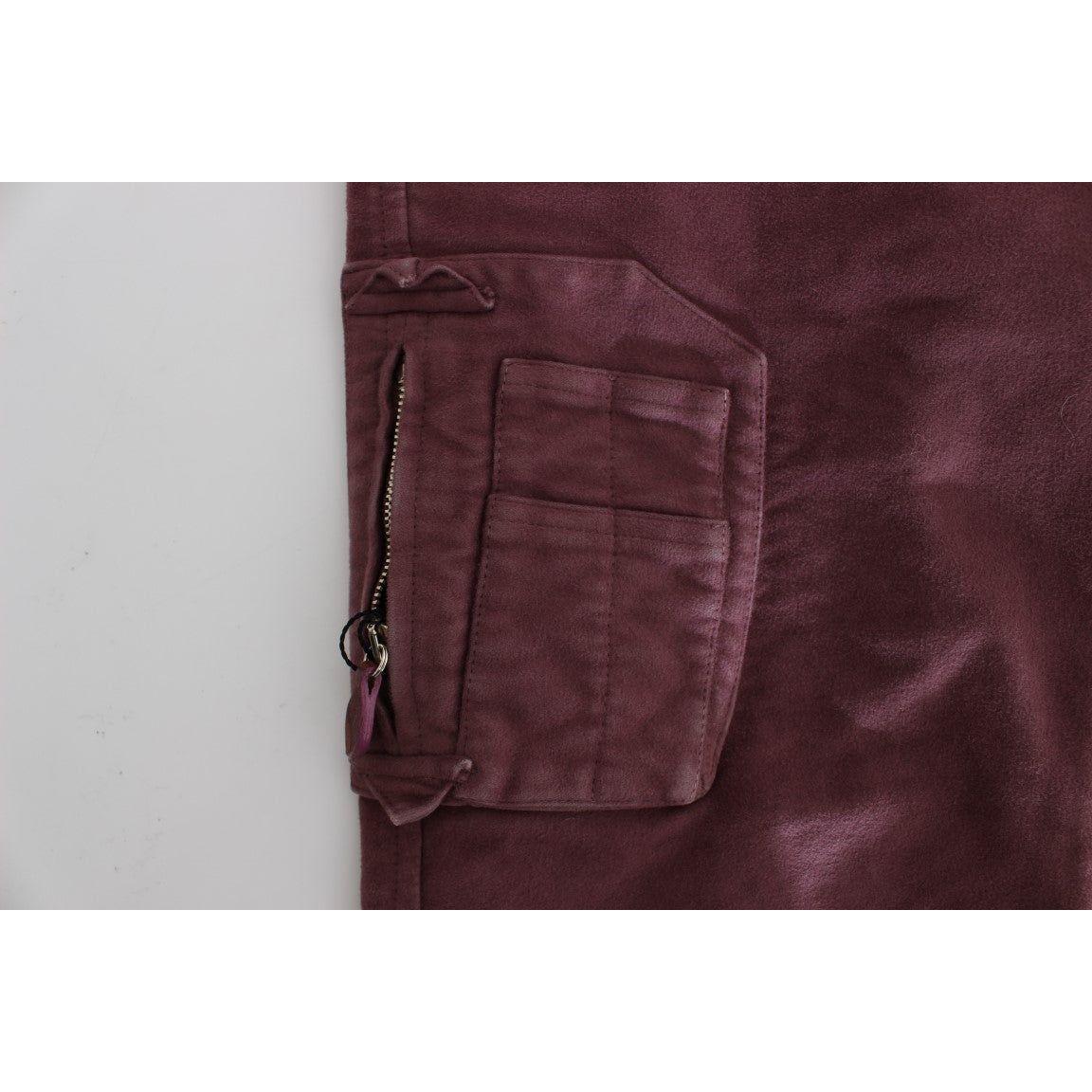 Ermanno Scervino Chic Bordeaux Capri Cropped Cargo Pants Ermanno Scervino Dark Slate Gray