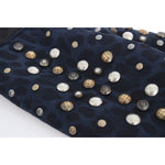 Dolce & Gabbana Chic Gray Wool & Shearling Gloves with Studded Details Dolce & Gabbana Dark Slate Gray