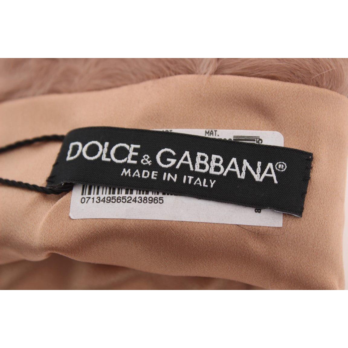 Dolce & Gabbana Elegant Beige Suede Elbow-Length Gloves Dolce & Gabbana Rosy Brown