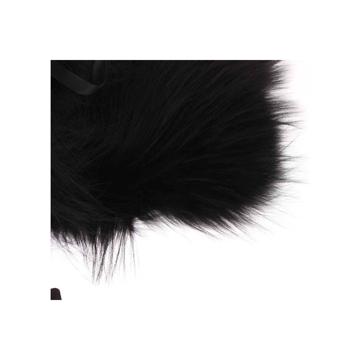 Dolce & Gabbana Black Fox Fur Chic Shoulder Wrap Fur Scarves Dolce & Gabbana Light Gray