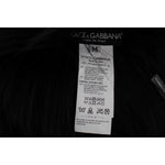 Dolce & Gabbana Elegant Black Fox Fur Silk Shoulder Wrap Fur Wrap Scarves Dolce & Gabbana Dark Gray