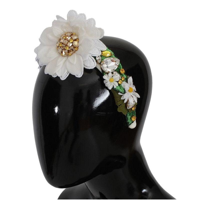 Dolce & Gabbana Sunflower Crystal Luxury Headband Dolce & Gabbana Gray