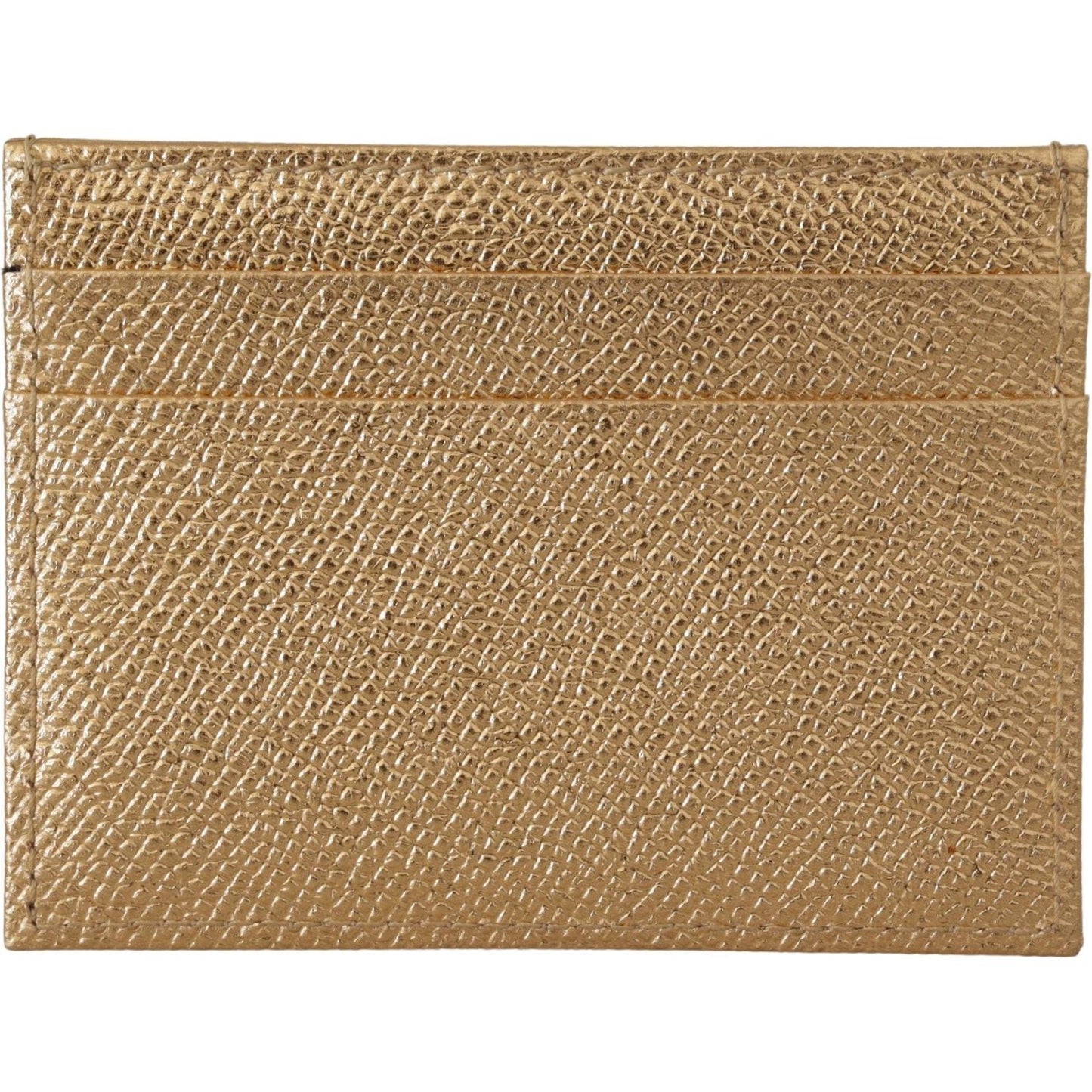 Dolce & Gabbana Elegant Gold Leather Cardholder Dolce & Gabbana Rosy Brown