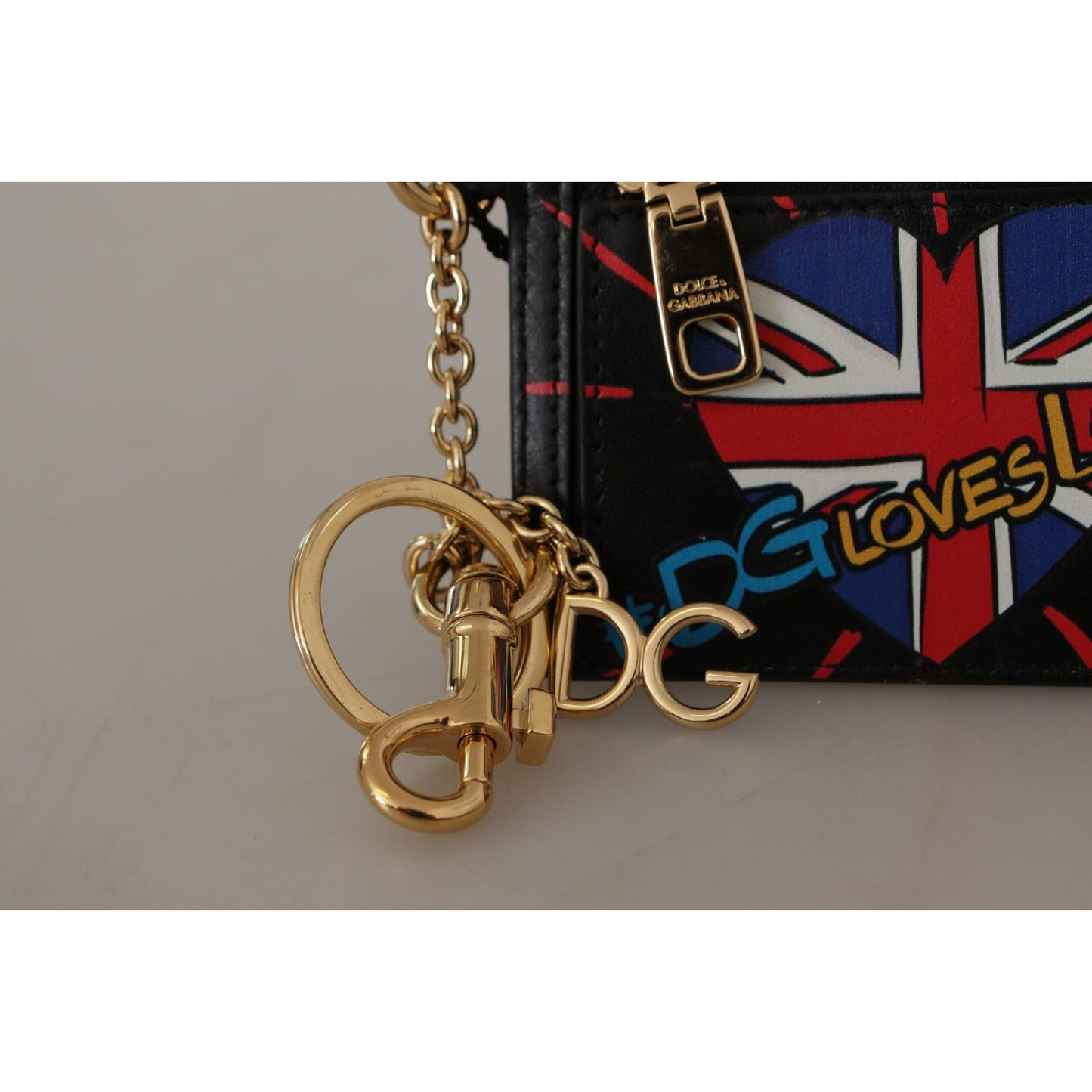 Dolce & Gabbana Elegant Leather Coin Wallet With Keyring Dolce & Gabbana Light Slate Gray