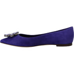 Dolce & Gabbana Embellished Crystal Purple Suede Flats