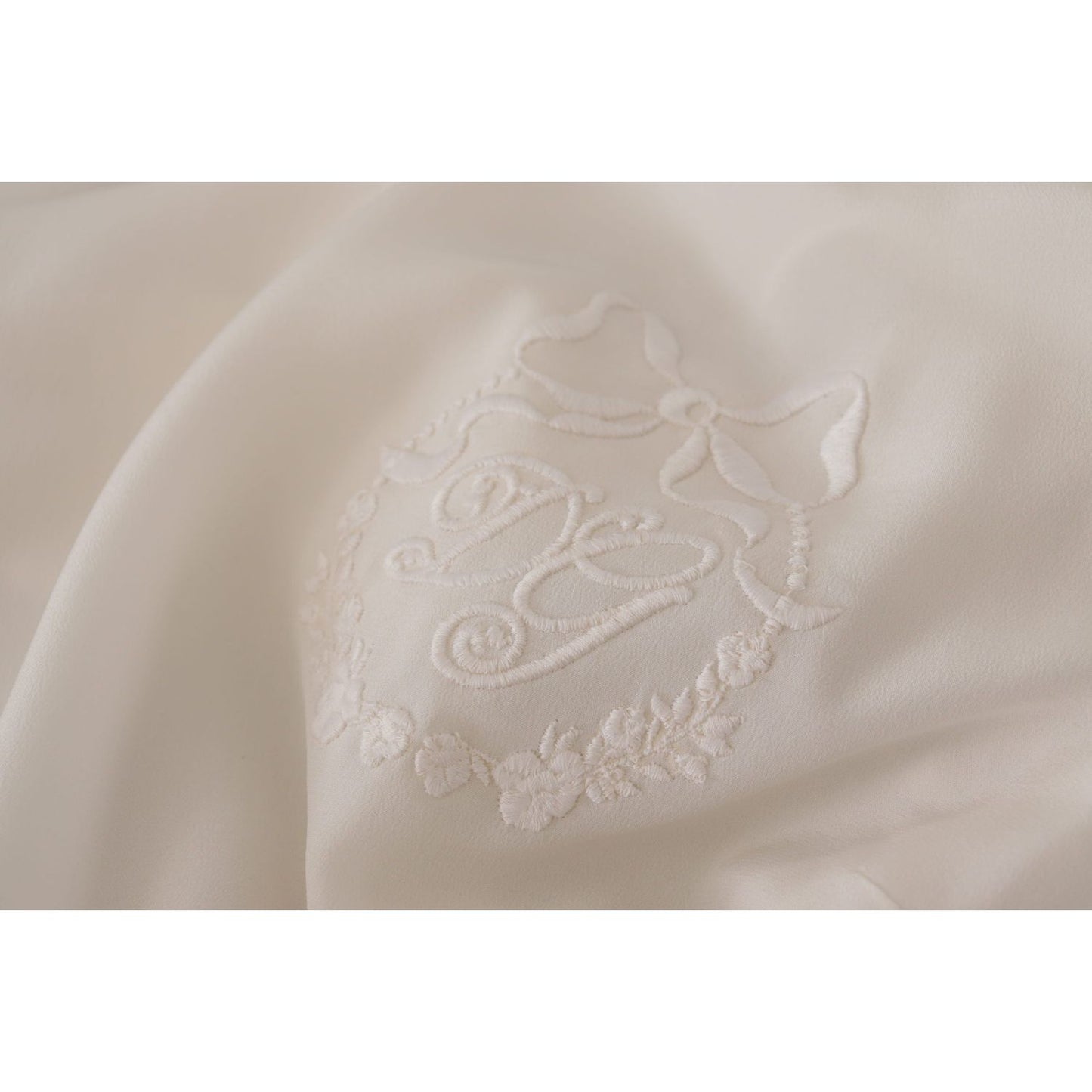 Dolce & Gabbana Elegant Silk Top with Logo Embroidery Dolce & Gabbana Dark Gray
