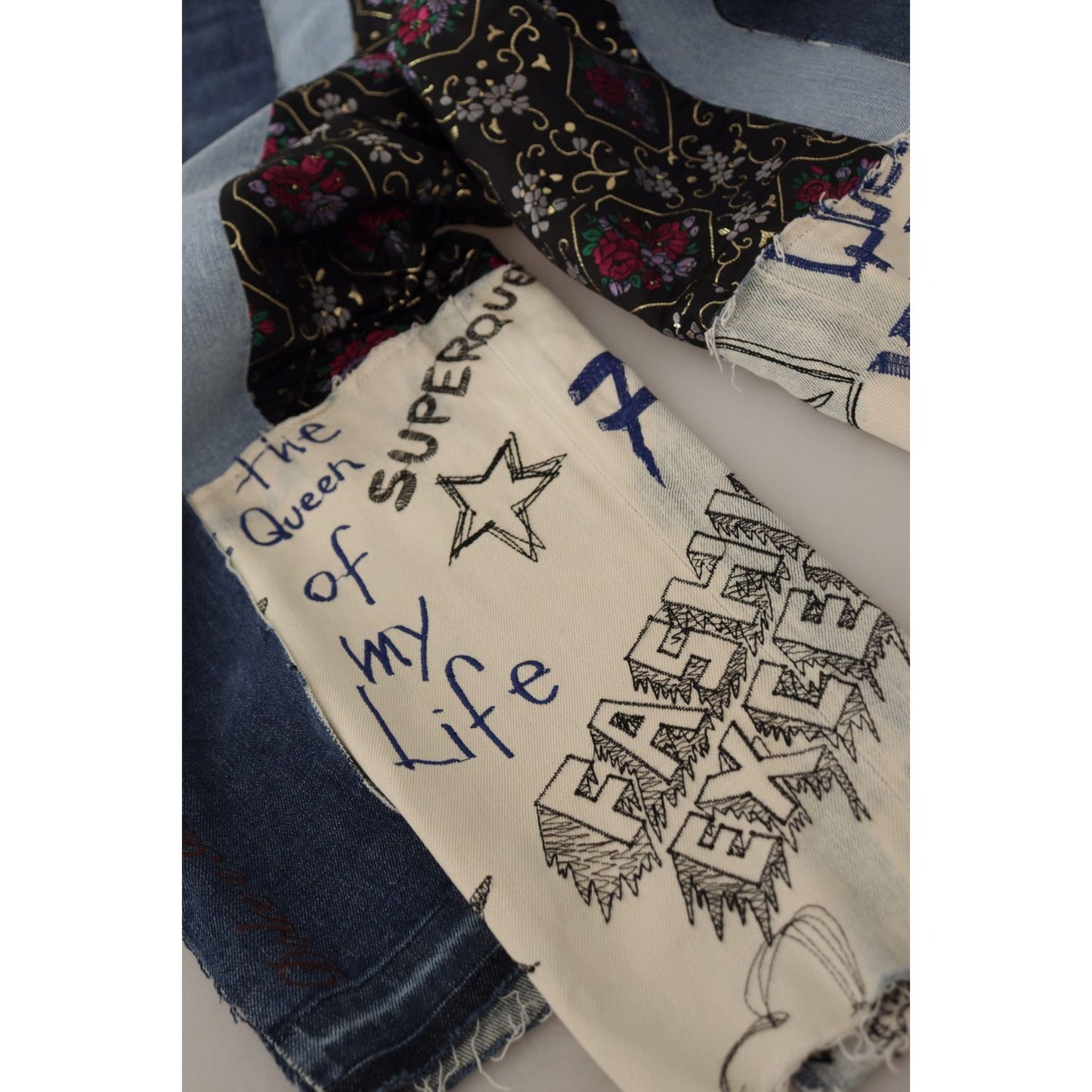 Dolce & Gabbana High-Waist Multicolor Wide-Cut Jeans Dolce & Gabbana Dark Slate Gray