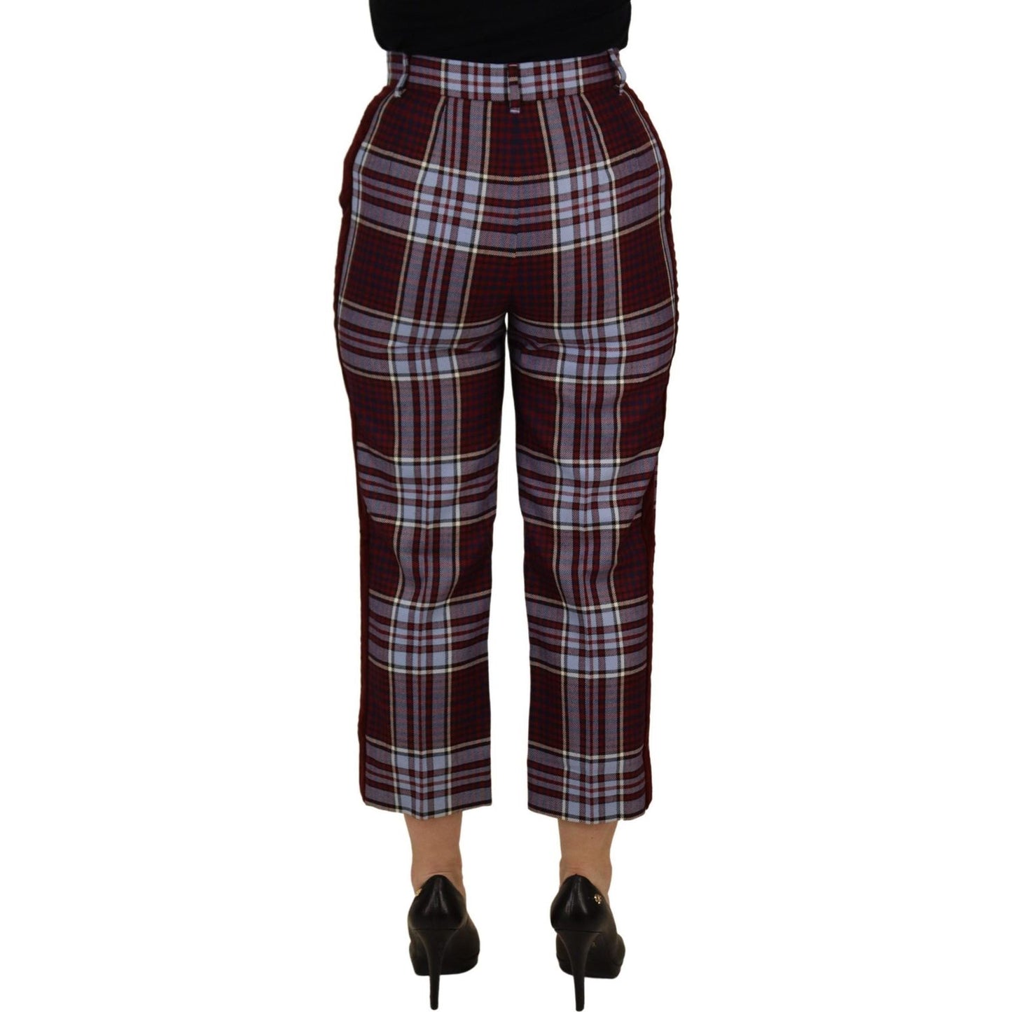 Dolce & Gabbana Elegant High Waist Wool-Blend Trousers Dolce & Gabbana Dark Slate Gray