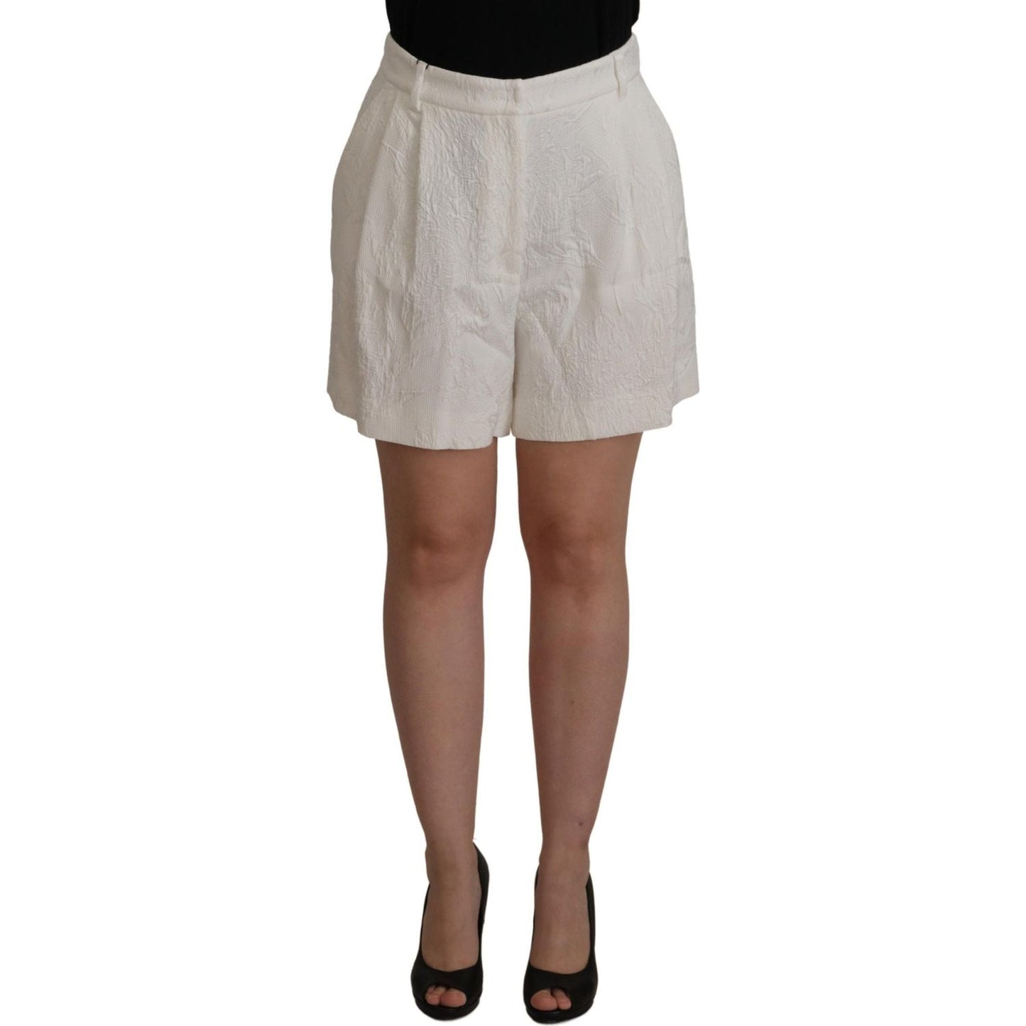 Dolce & Gabbana Elegant High Waist White Culotte Shorts Dolce & Gabbana Rosy Brown