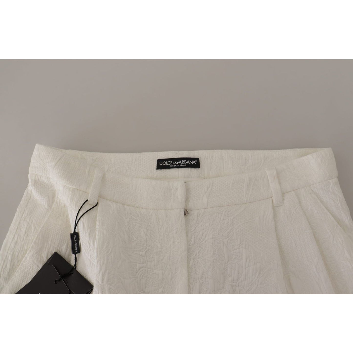 Dolce & Gabbana Elegant High Waist White Culotte Shorts Dolce & Gabbana Dark Gray