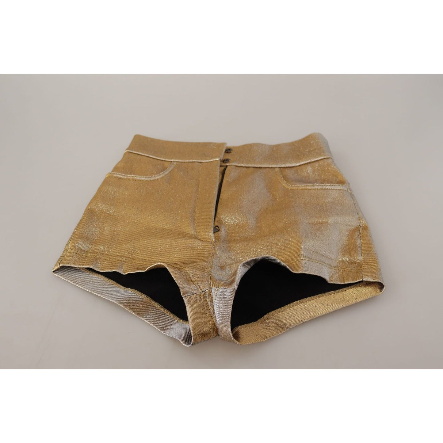 Dolce & Gabbana Gold High Waist Hot Pants Shorts Dolce & Gabbana Dark Gray