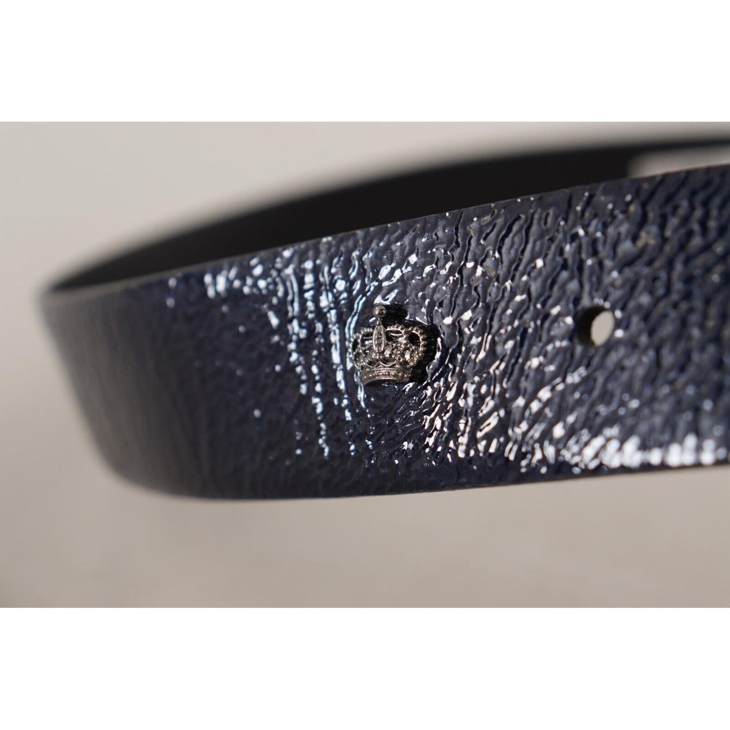 Dolce & Gabbana Elegant Blue Leather Belt with Silver Buckle Dolce & Gabbana Dark Slate Gray