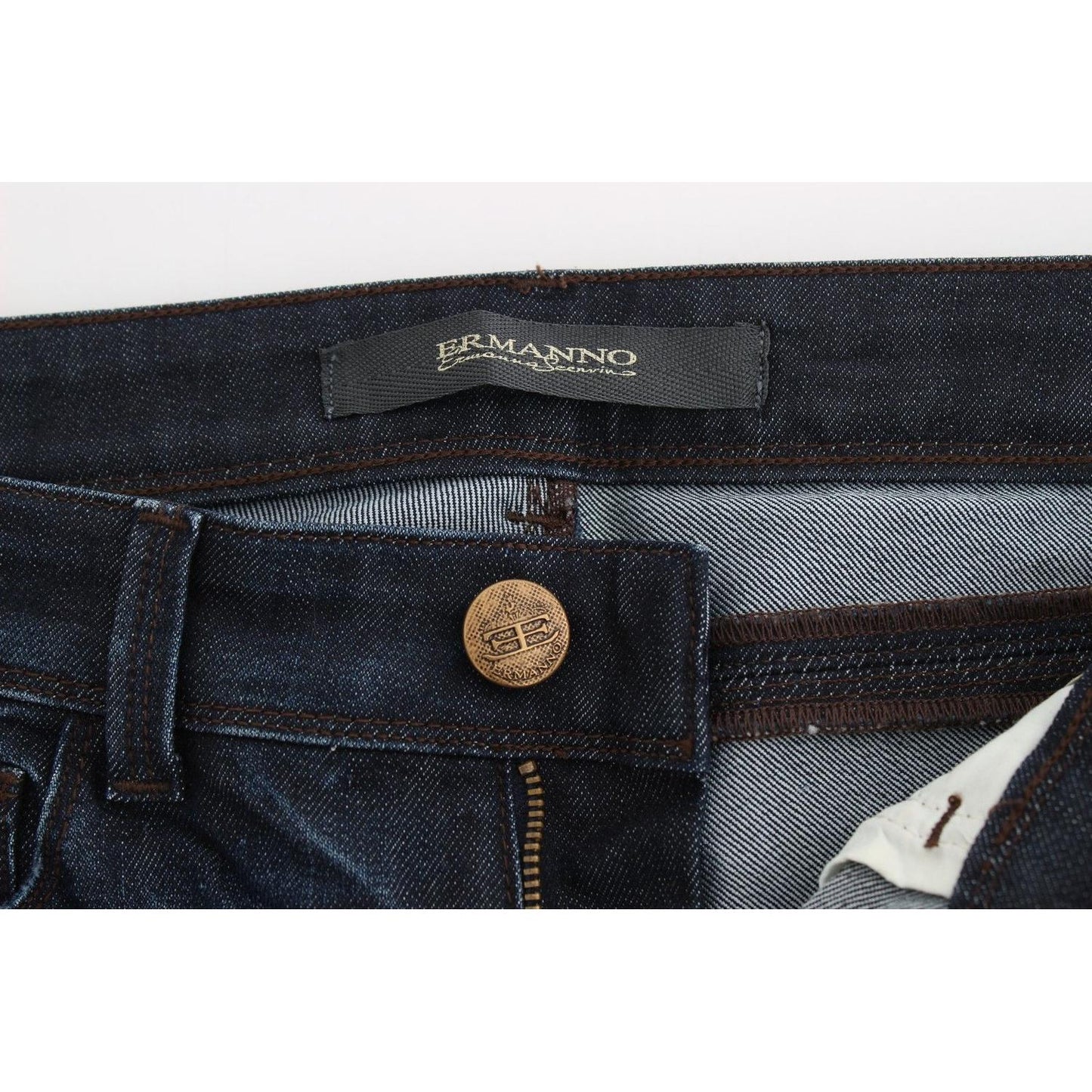 Ermanno Scervino Chic Dark Blue Skinny Jeans Ermanno Scervino Light Gray