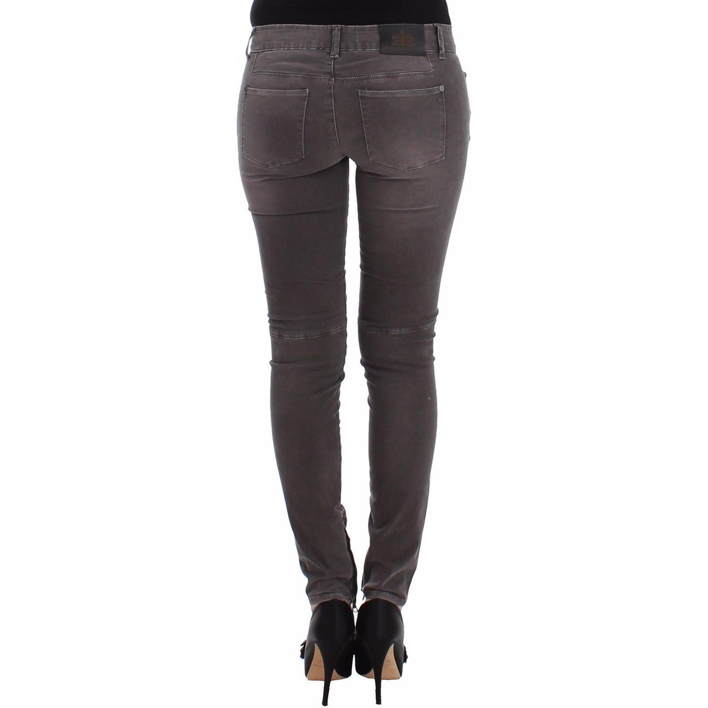 Ermanno Scervino Chic Gray Slim Leg Jeans - Elegance Meets Comfort Ermanno Scervino Dark Slate Gray