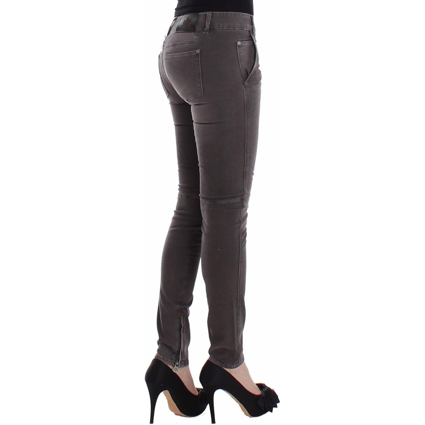 Ermanno Scervino Chic Gray Slim Leg Jeans - Elegance Meets Comfort Ermanno Scervino Dark Slate Gray