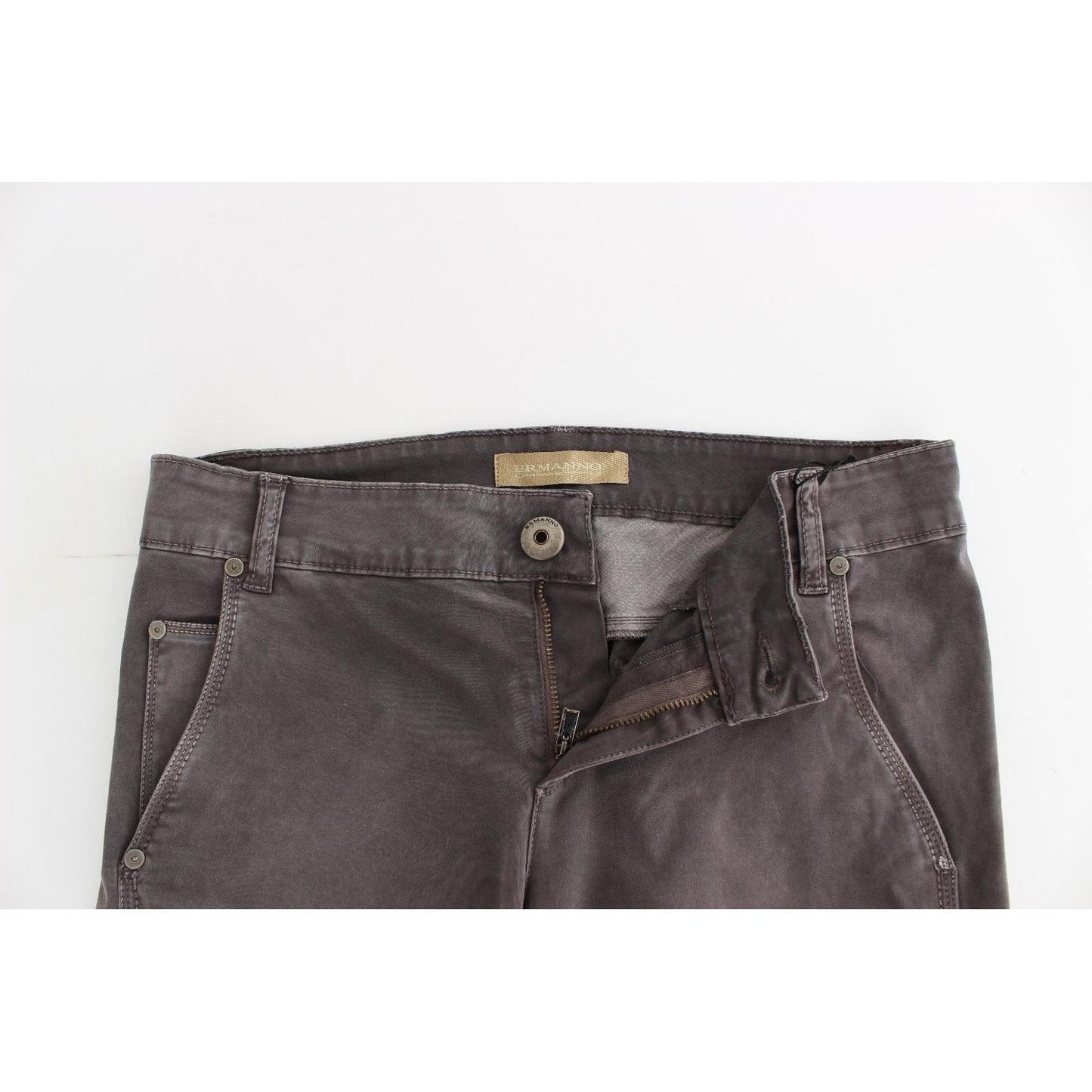 Ermanno Scervino Chic Gray Slim Leg Jeans - Elegance Meets Comfort Ermanno Scervino Dim Gray