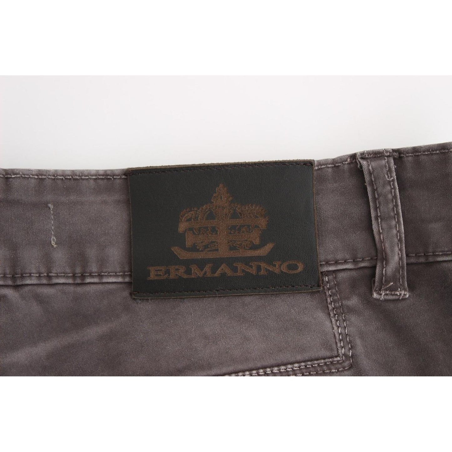 Ermanno Scervino Chic Gray Slim Leg Jeans - Elegance Meets Comfort Ermanno Scervino Dark Slate Gray