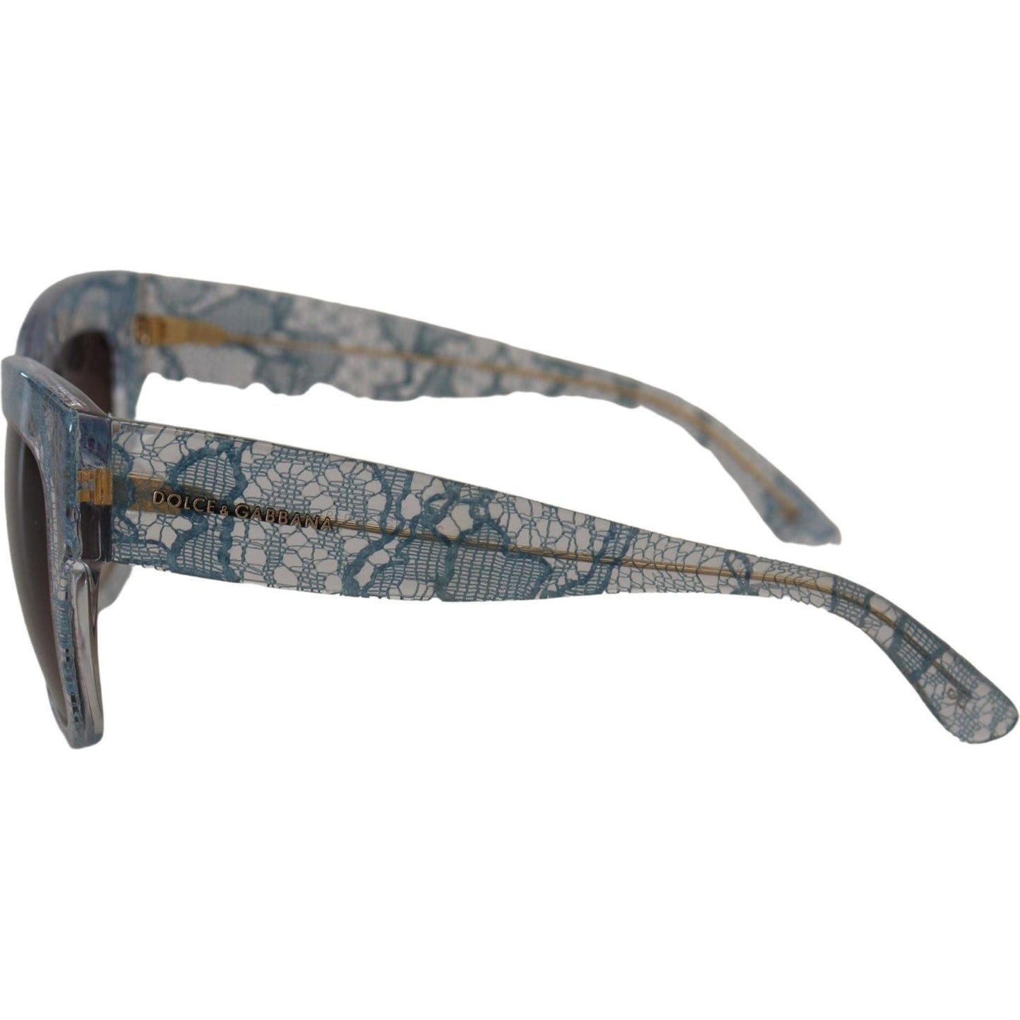 Dolce & Gabbana Elegant Lace-Trimmed Gradient Sunglasses Dolce & Gabbana Dim Gray