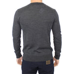 Ermanno Scervino Chic Gray V-Neck Wool Blend Pullover Sweater Ermanno Scervino Dark Slate Gray