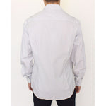 Ermanno Scervino Elegant White and Gray Striped Cotton Shirt Ermanno Scervino Light Gray