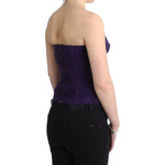 Ermanno Scervino Purple Lace Silk Blend Bustier Corset Ermanno Scervino Black