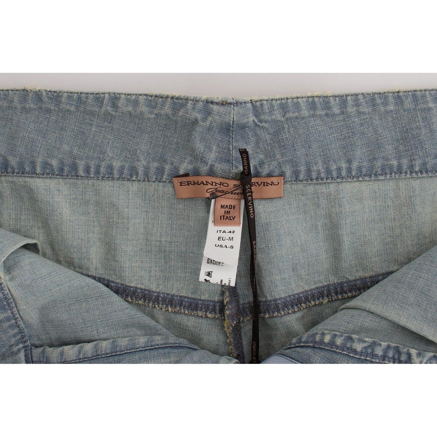 Chic Blue Denim Shorts - Ermanno Scervino Ermanno Scervino Dim Gray
