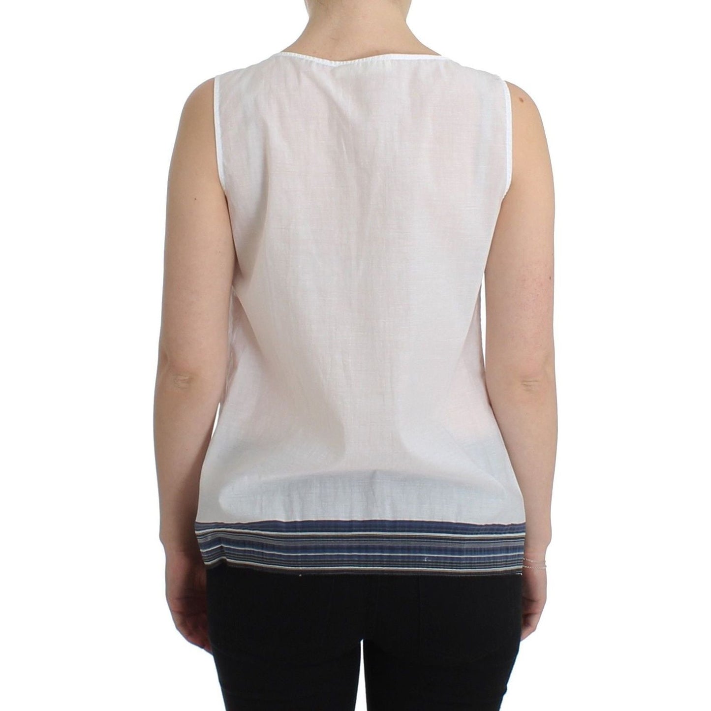 Ermanno Scervino Elegant Cotton-Blend Bow Top Ermanno Scervino Gray