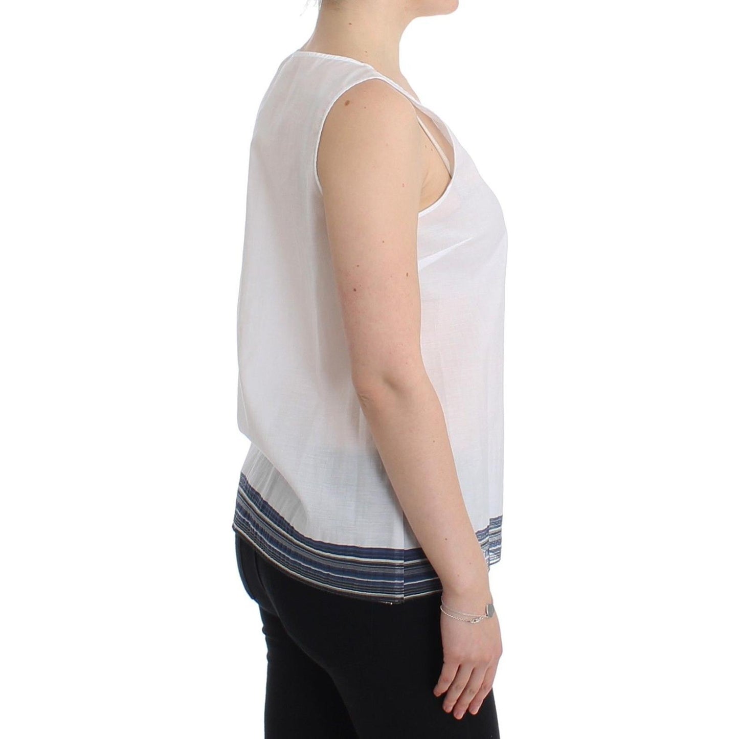 Ermanno Scervino Elegant Cotton-Blend Bow Top Ermanno Scervino Gray
