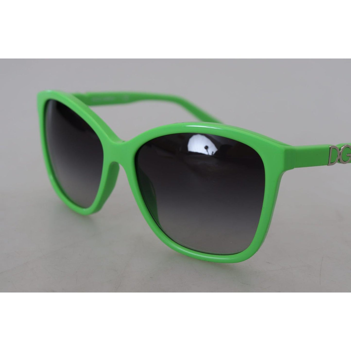 Dolce & Gabbana Chic Green Acetate Round Sunglasses Dolce & Gabbana Dark Gray