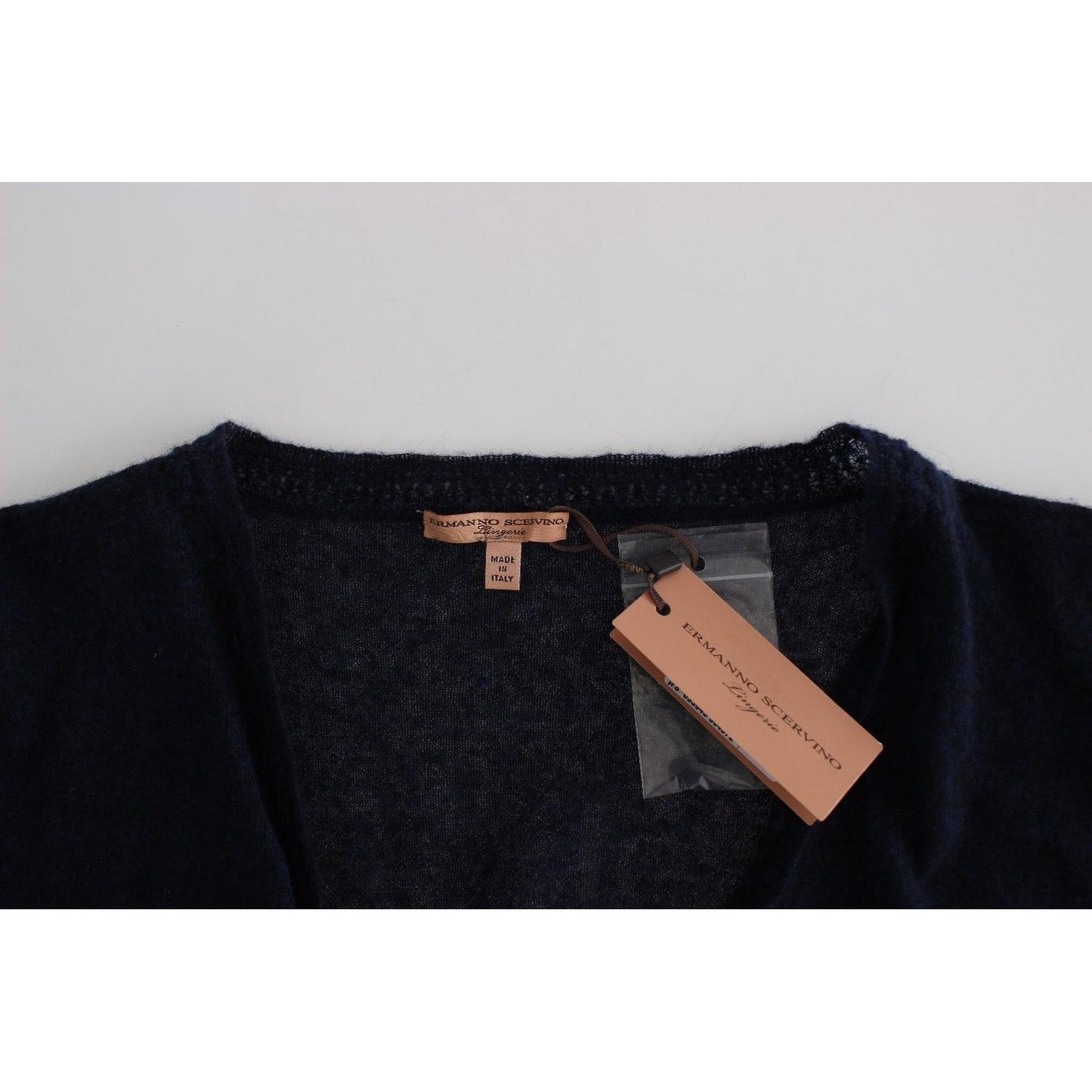 Ermanno Scervino Elegant Cropped Blue Alpaca Blend Sweater Ermanno Scervino Gray
