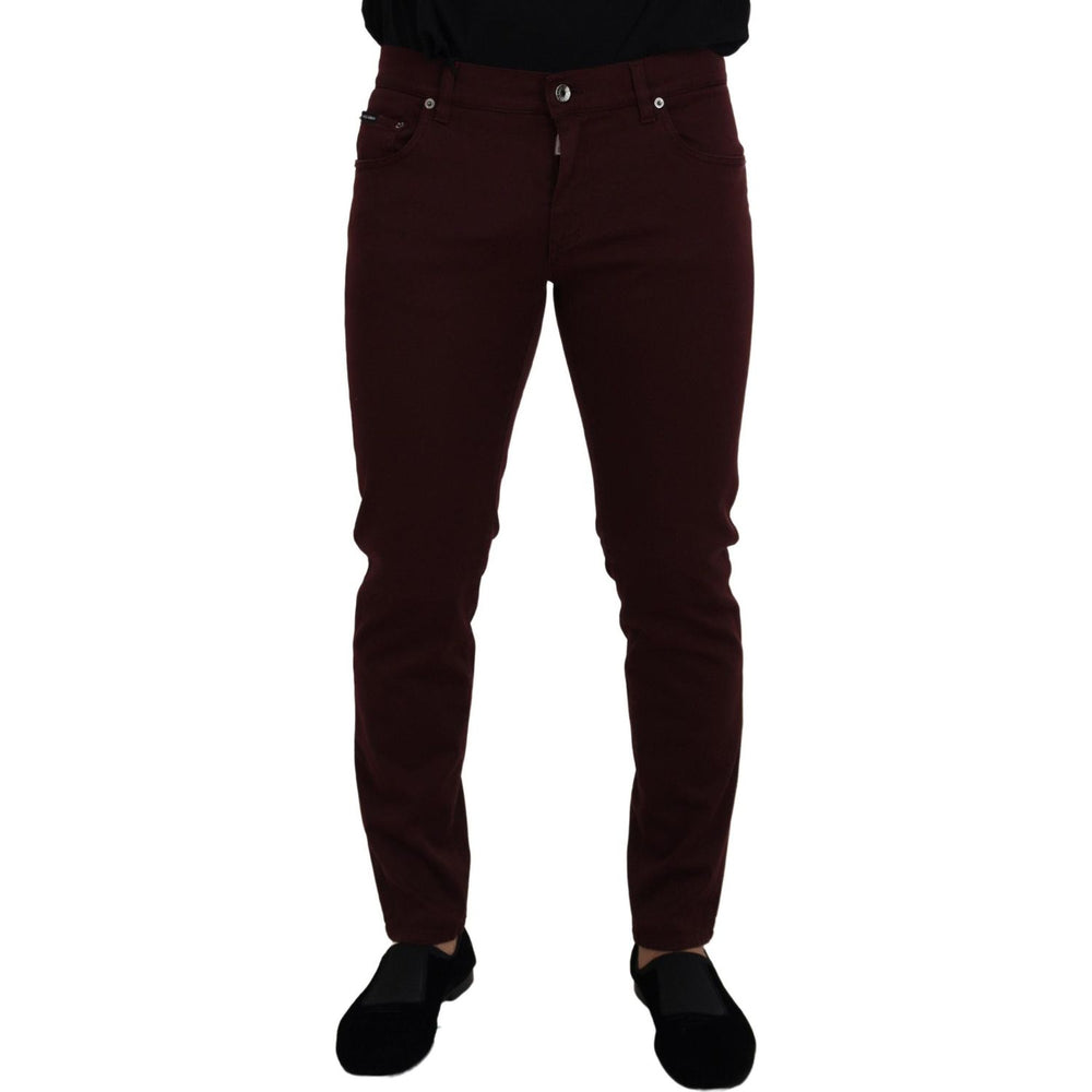 Dolce & Gabbana Slim Fit Bordeaux Jeans - Italian Luxury Dolce & Gabbana Black