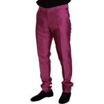 Dolce & Gabbana Elegant Slim Fit Formal Dress Pants in Pink Dolce & Gabbana Brown