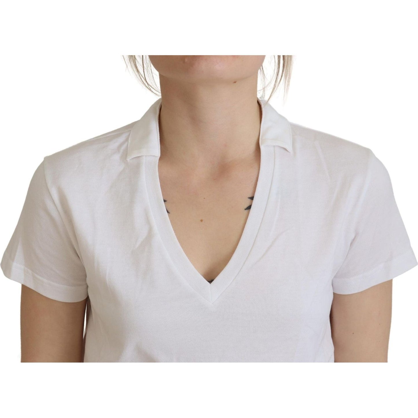 Dolce & Gabbana Elegant White Cotton Top Tee Dolce & Gabbana Light Gray
