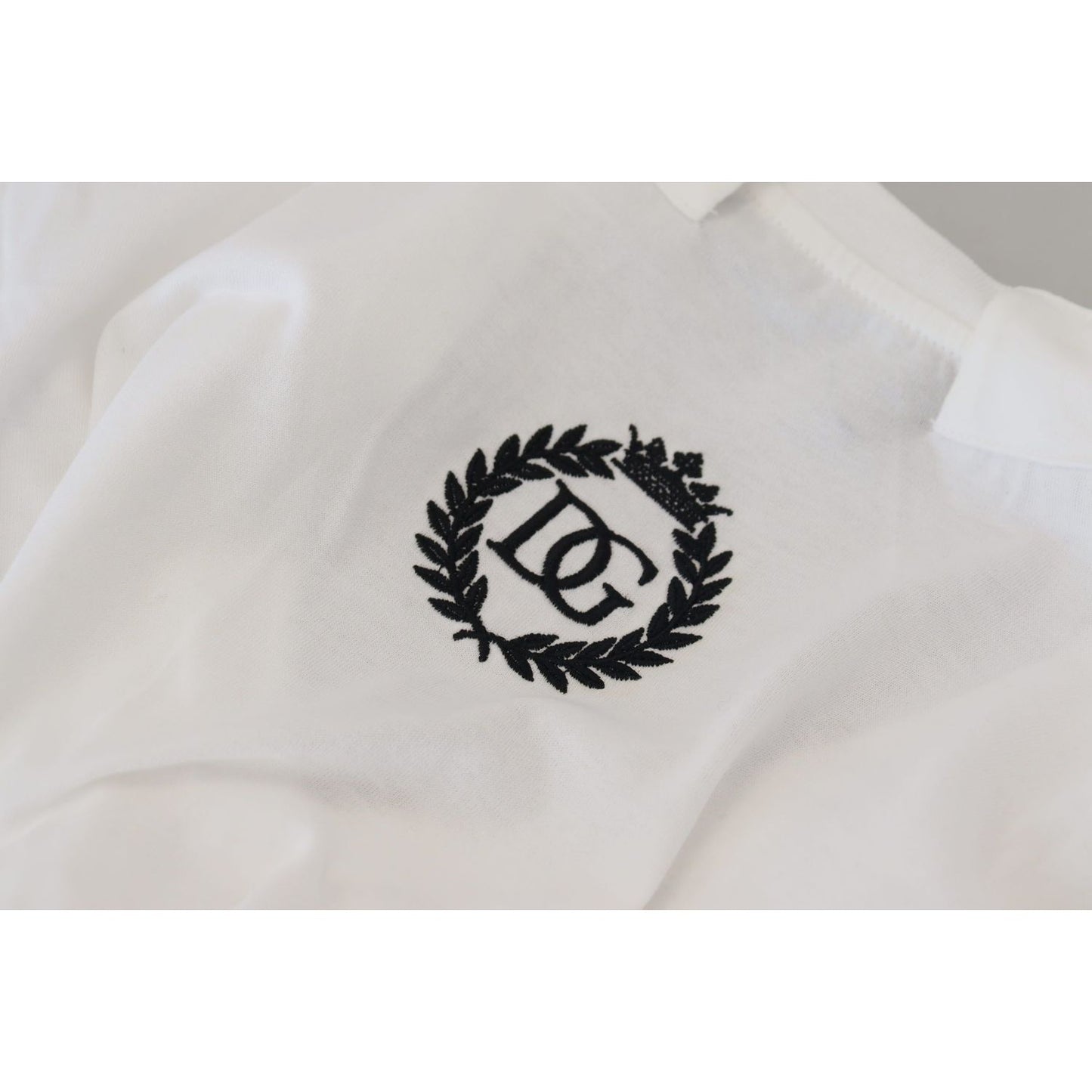 Dolce & Gabbana Elegant White Cotton Top Tee Dolce & Gabbana Light Gray
