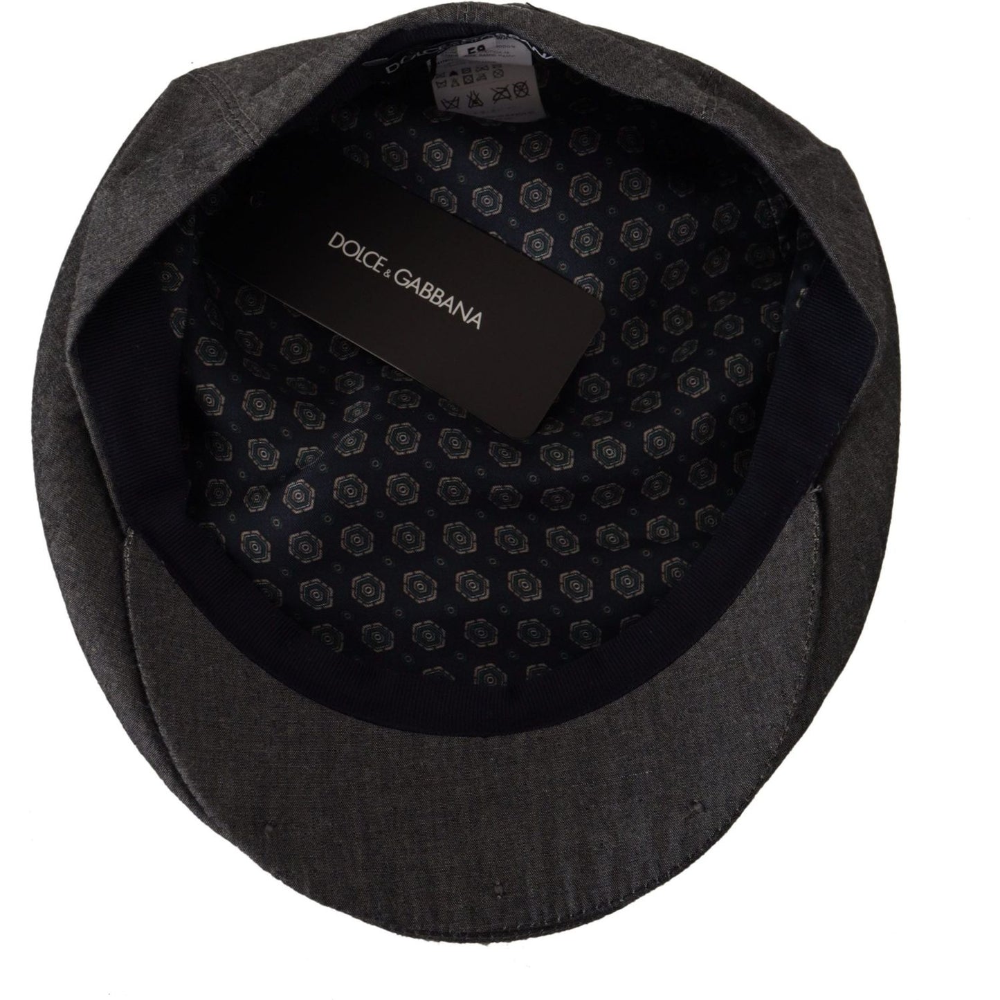Dolce & Gabbana Elegant Gray Newsboy Hat Dolce & Gabbana Black