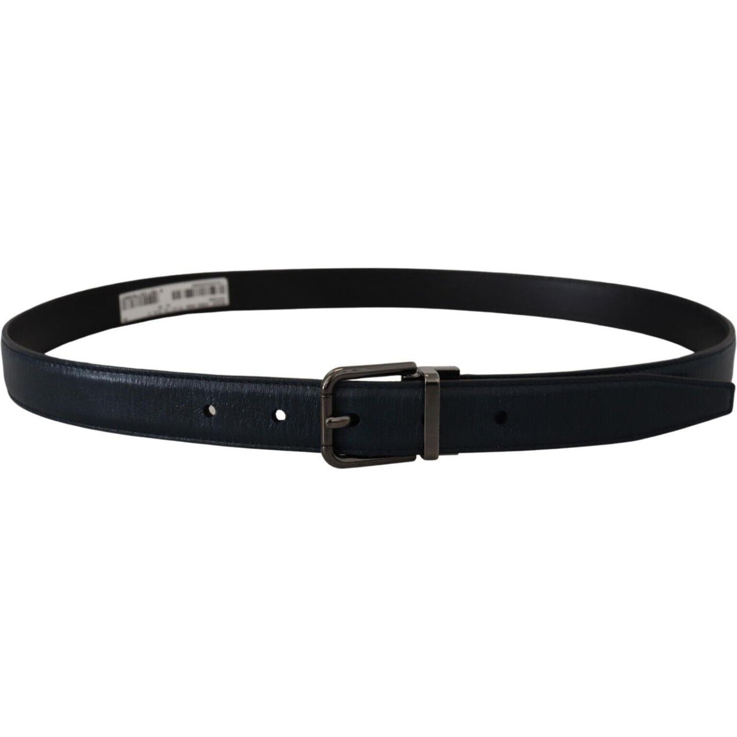 Dolce & Gabbana Elegant Dark Blue Leather Belt Dolce & Gabbana Black